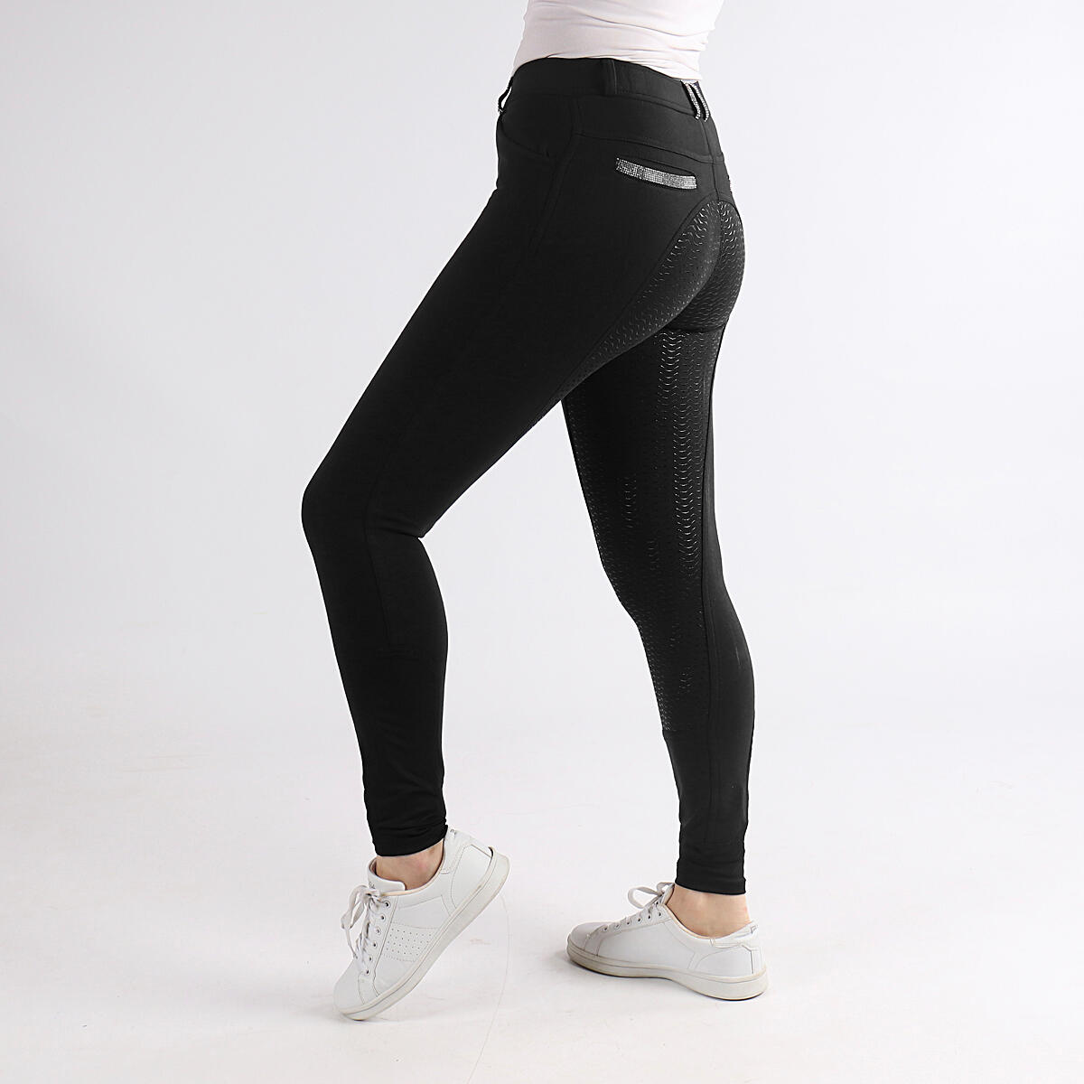 Reithose Glam Vollbesatz Silikon Epplejeck Schwarz 3/3
