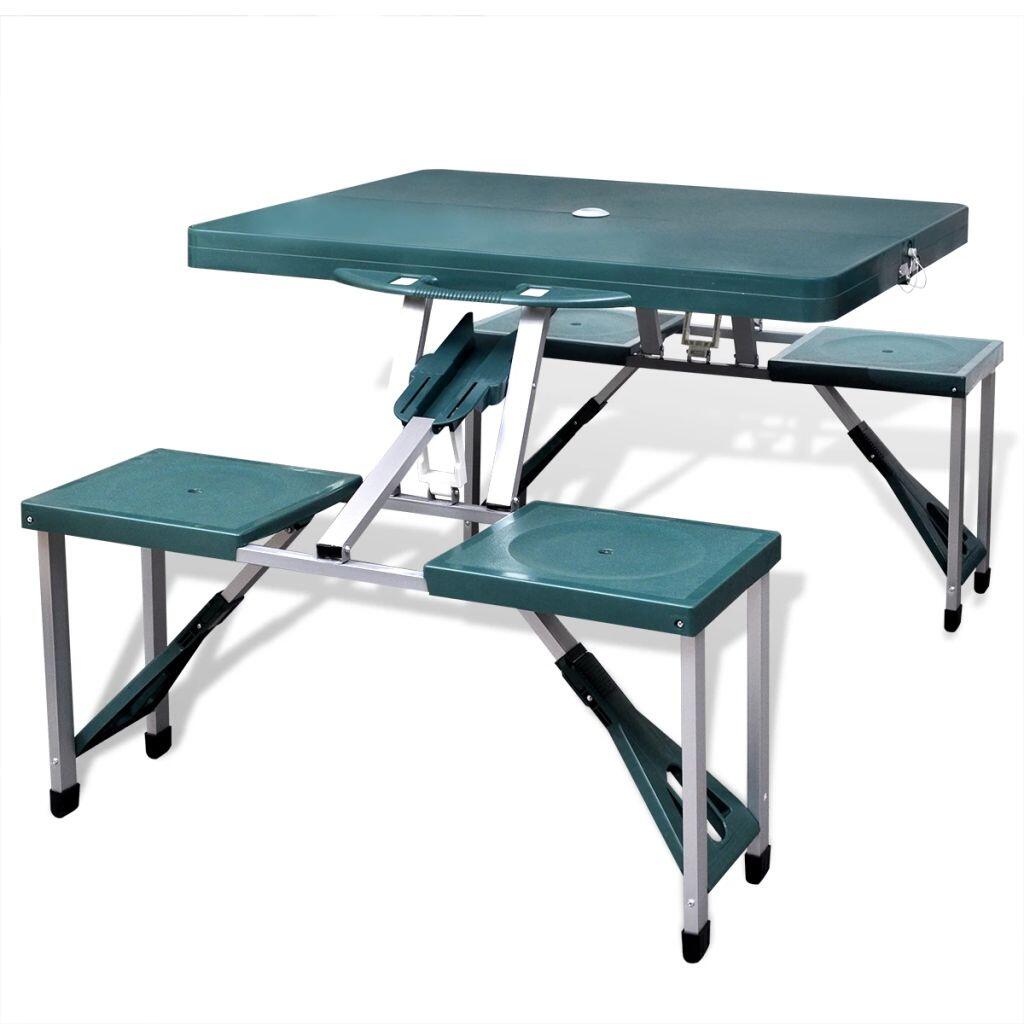 Foldable Camping Table Set with 4 Stools Aluminium Extra Light