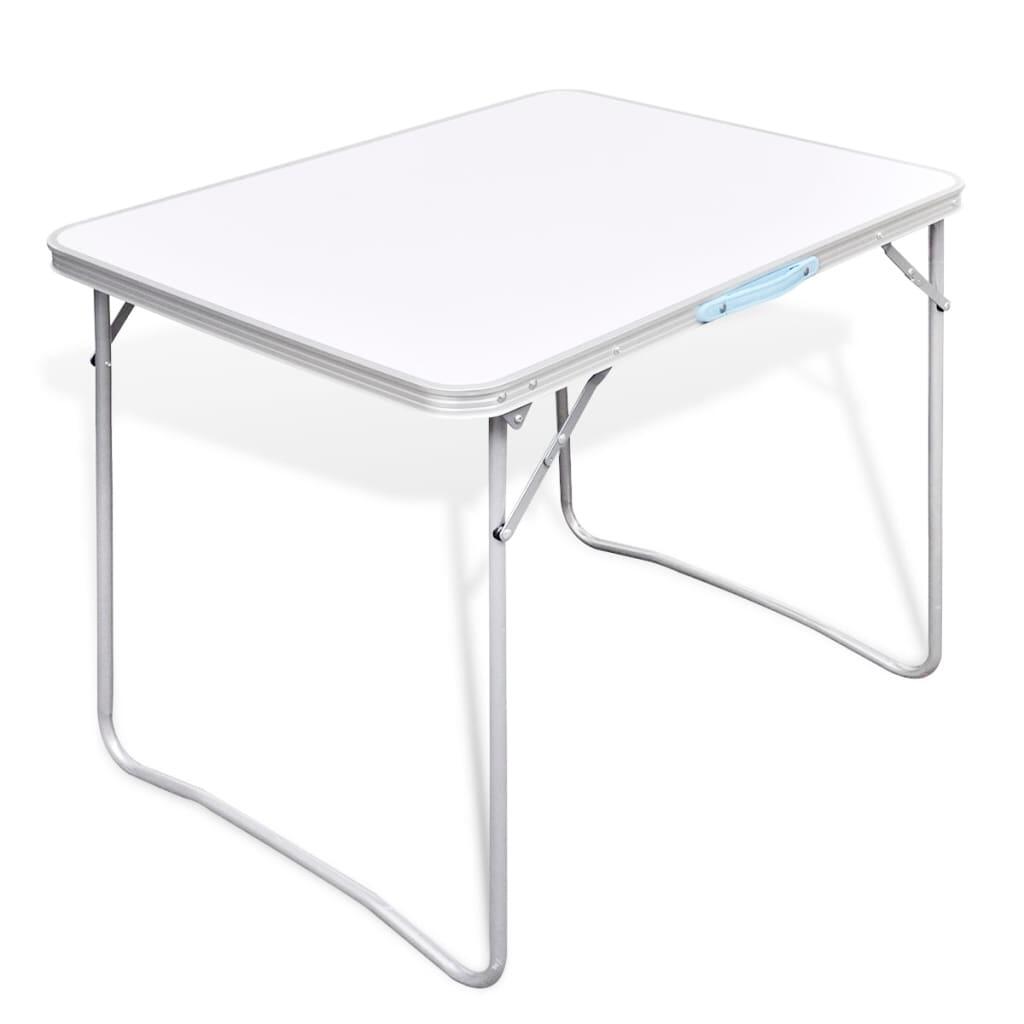Foldable Camping Table with Metal Frame 80x60cm