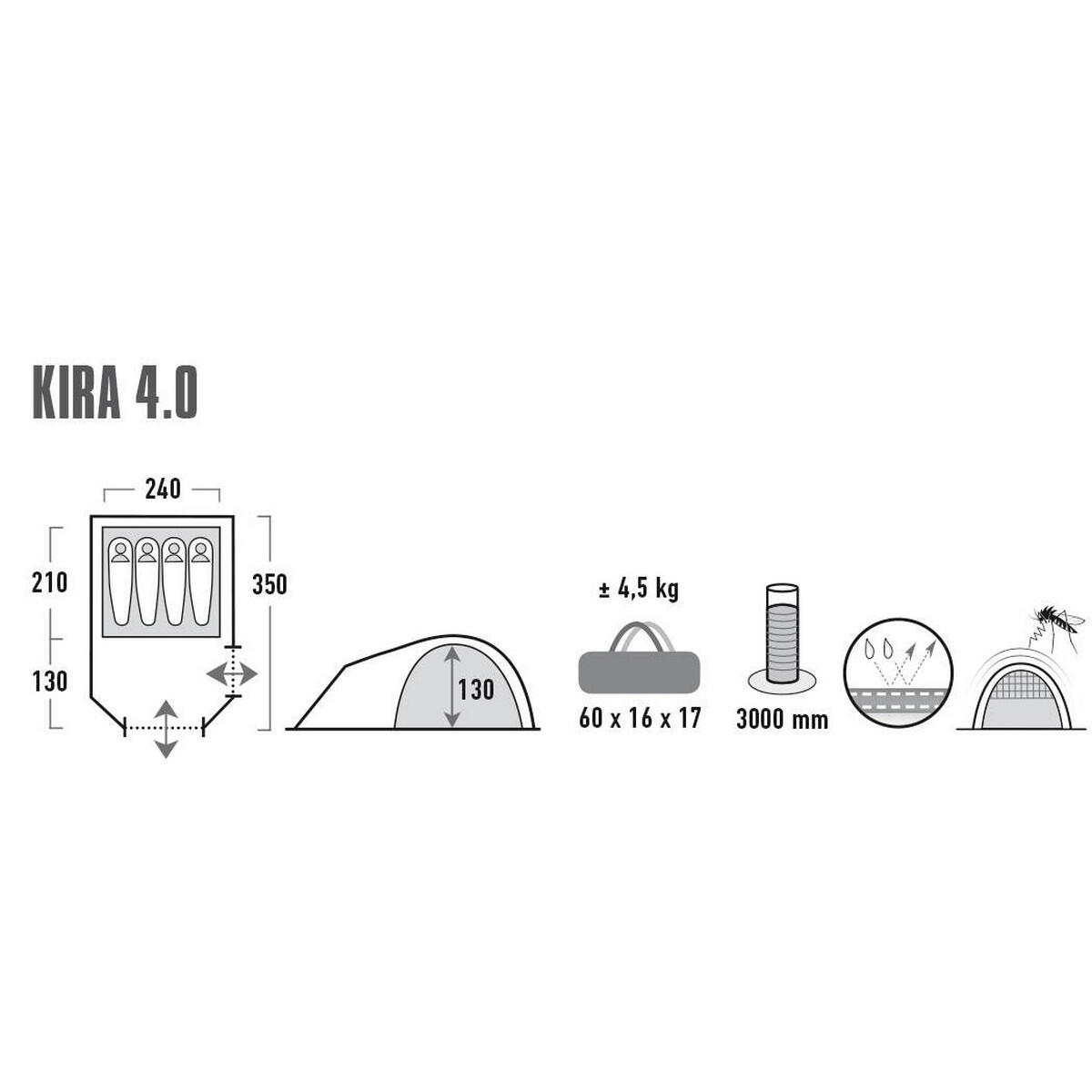 Koepeltent Iglo tent Camping Trekking vestibule Kira 4 personen 3/7