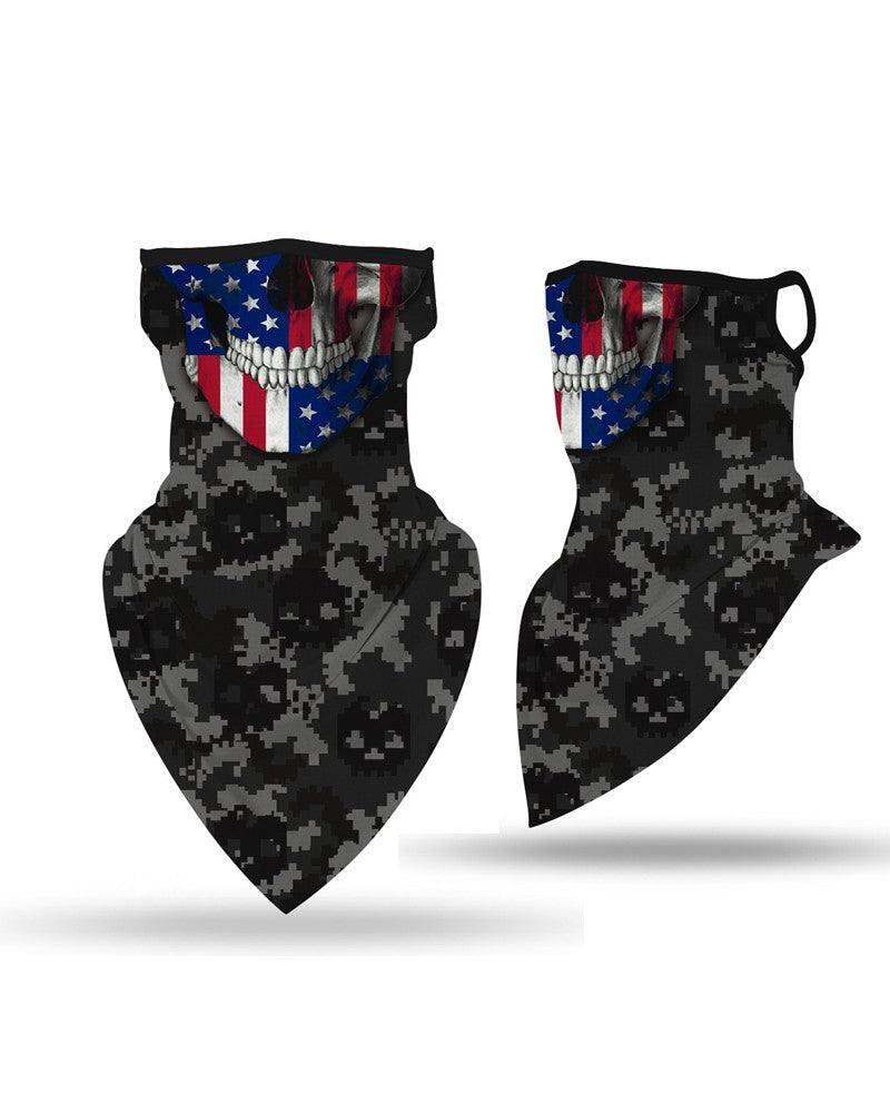 Breathable Face Mask USA Skull Flag with Ear Loop