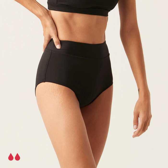Bikini Menstrual Cintura Alta - Negro