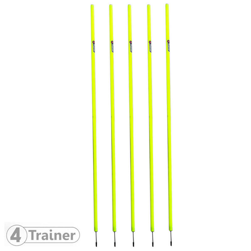 PIQUETS SLALOM - Pointe Acier Jaune x5 - 180cm - 4TRAINER 1/4