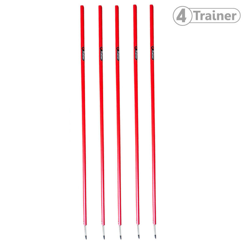 PIQUETS SLALOM - Pointe Acier Rouge x5 - 160cm - 4TRAINER 1/4