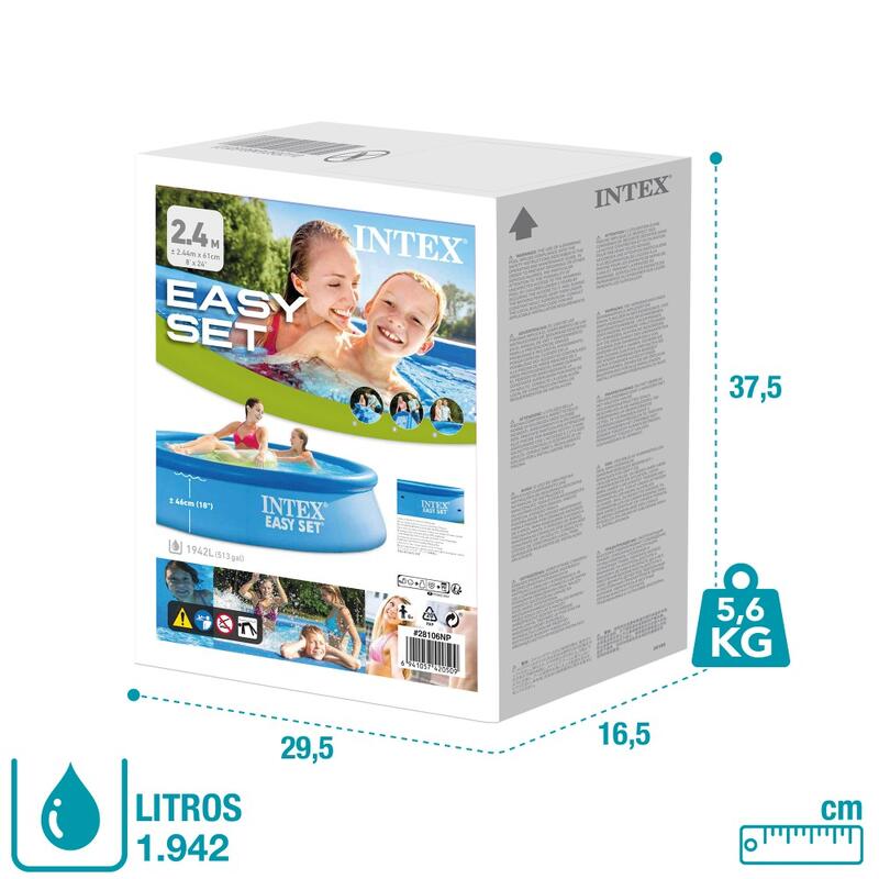 Ø 244 x 61 cm Intex Easy Set Ronde Piscine