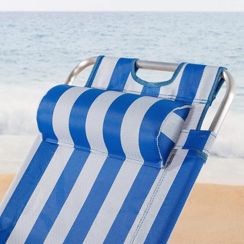 Espreguiçadeira de praia dobrável multiposições com almofada Aktive