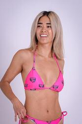 Haut de bikini Baewatch triangle rosa polyester