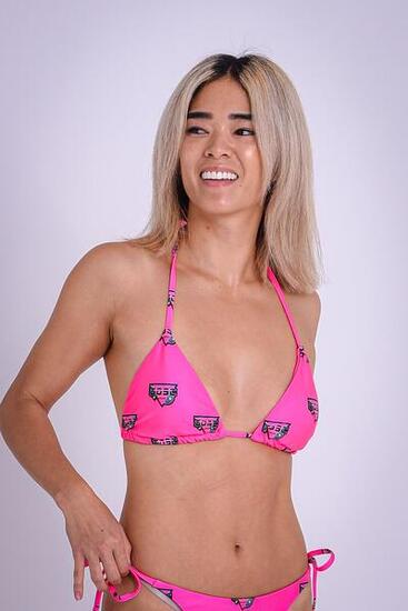 Haut de bikini Baewatch triangle rosa (polyester, réglable)