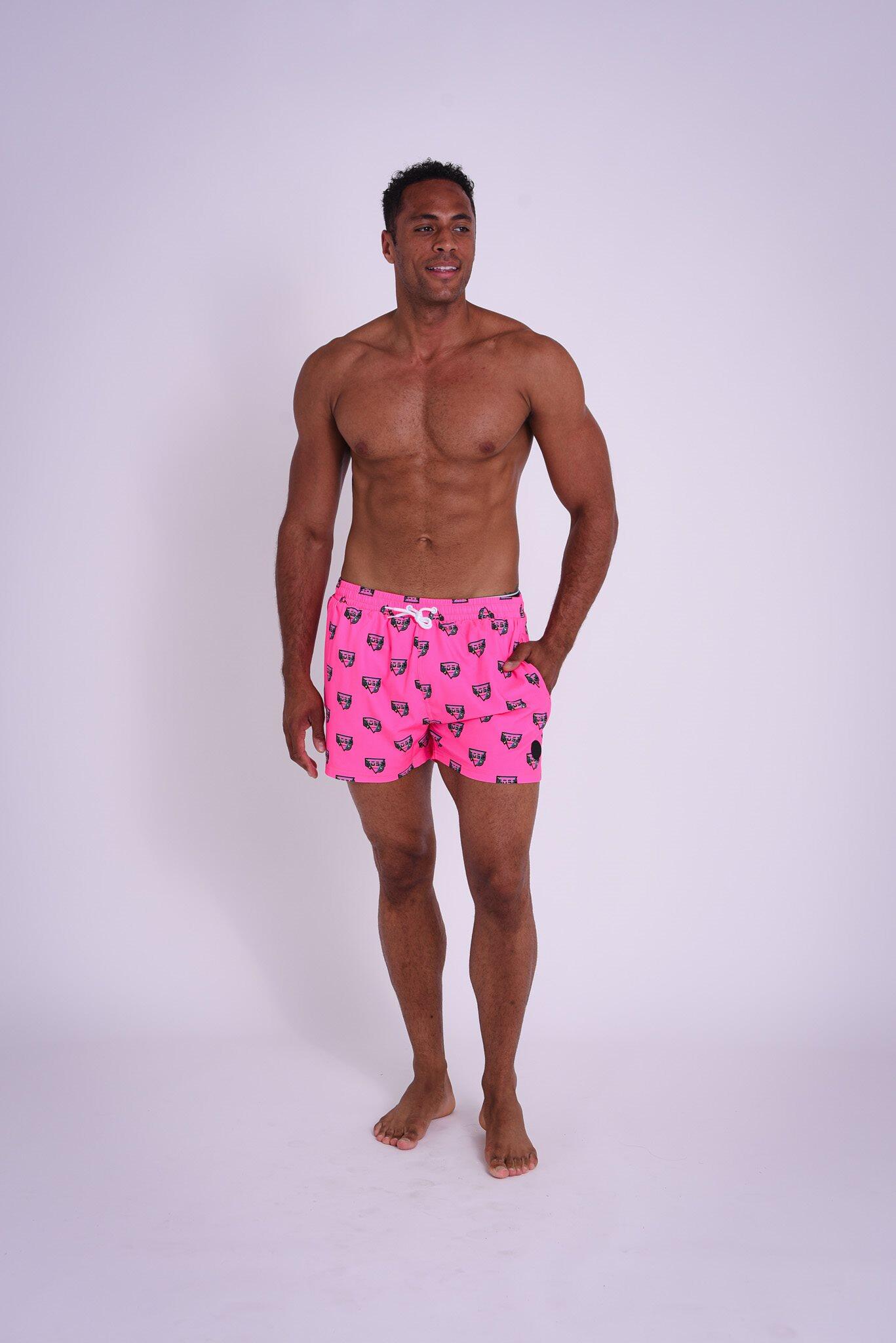 OOSC Baewatch Neon Pink Men's Swim Shorts