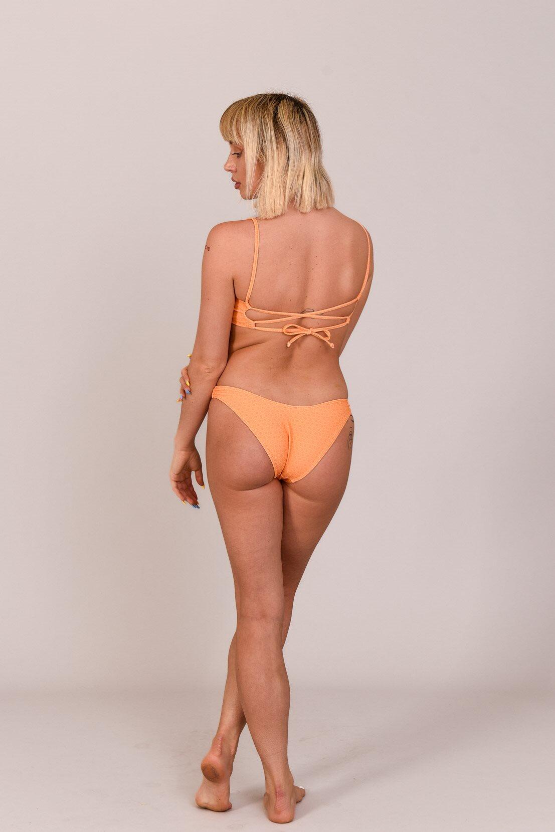 Tangerine Squeeze Lace up Crop Bikini Top 4/5