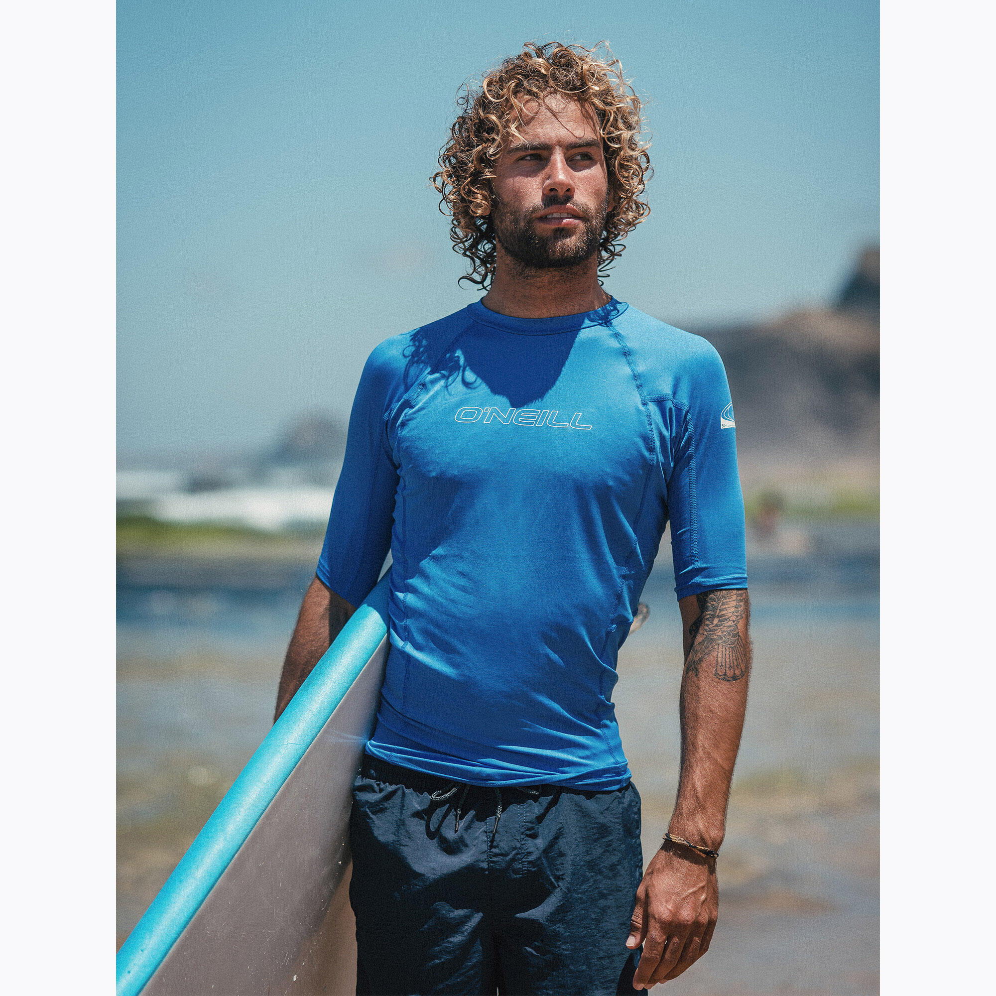 O'neill De Base Skins Manches Courtes Crew Lycra Vest - Pacific 4/5