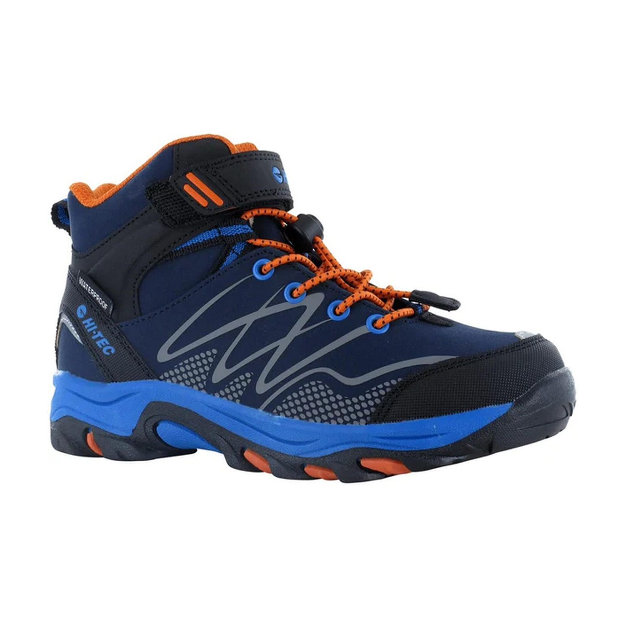 Boys Blackout Mid Cut Walking Boots (Navy/Orange/Lake Blue) 4/4