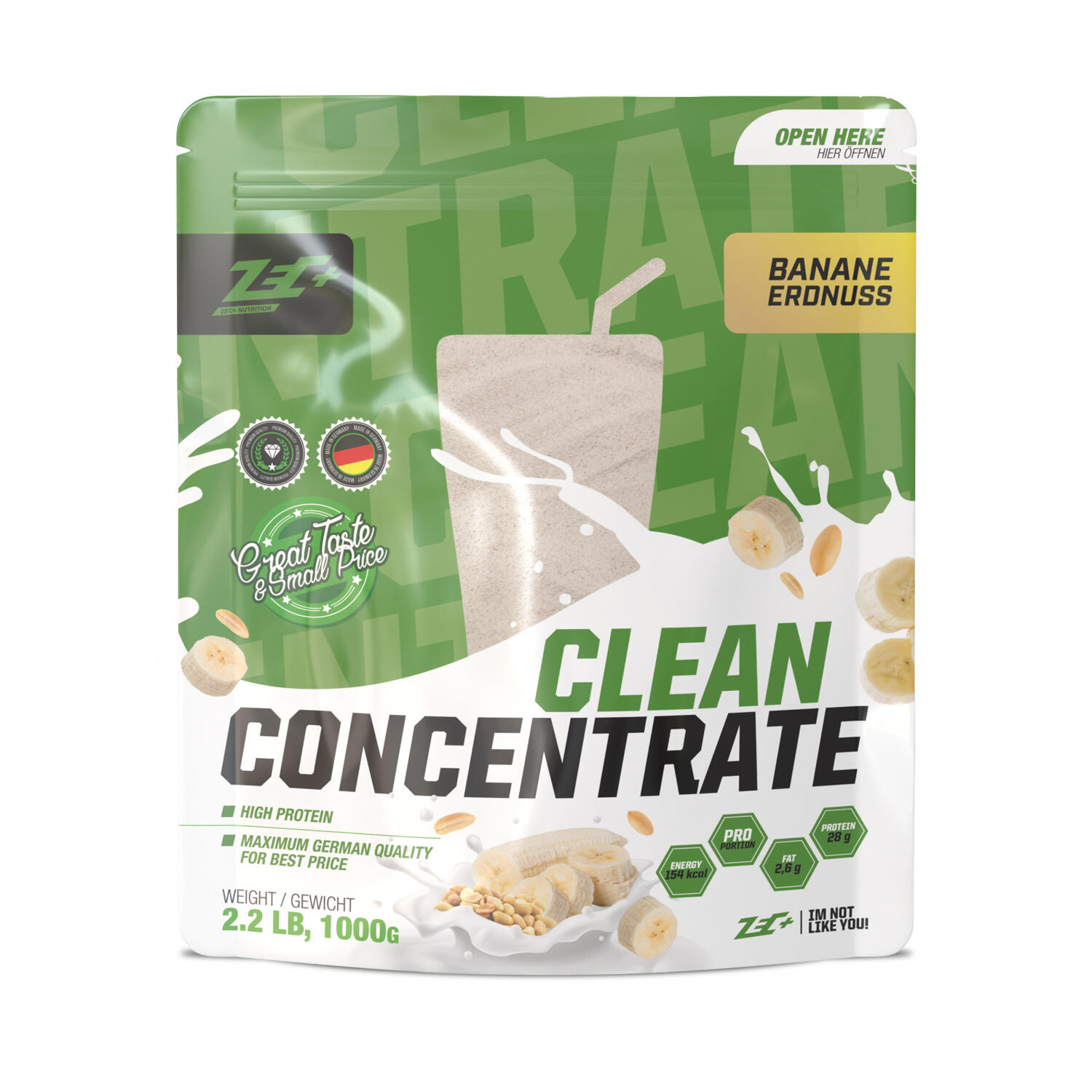 ZEC+ NUTRITION Zec+ Clean Concentrate (1000g) Banana Peanut Butter - Eiwitten