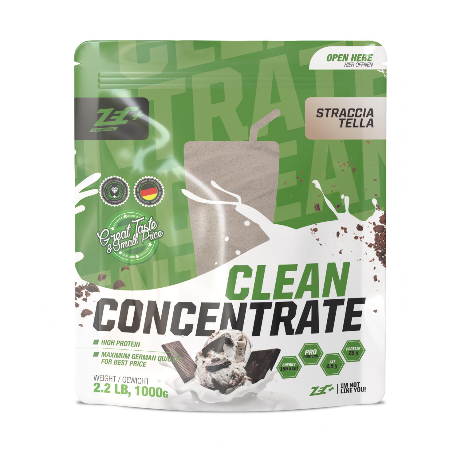 ZEC+ NUTRITION Zec+ Clean Concentrate (1000g) Stracciatella - Eiwitten - Wei-eiwit concentraat
