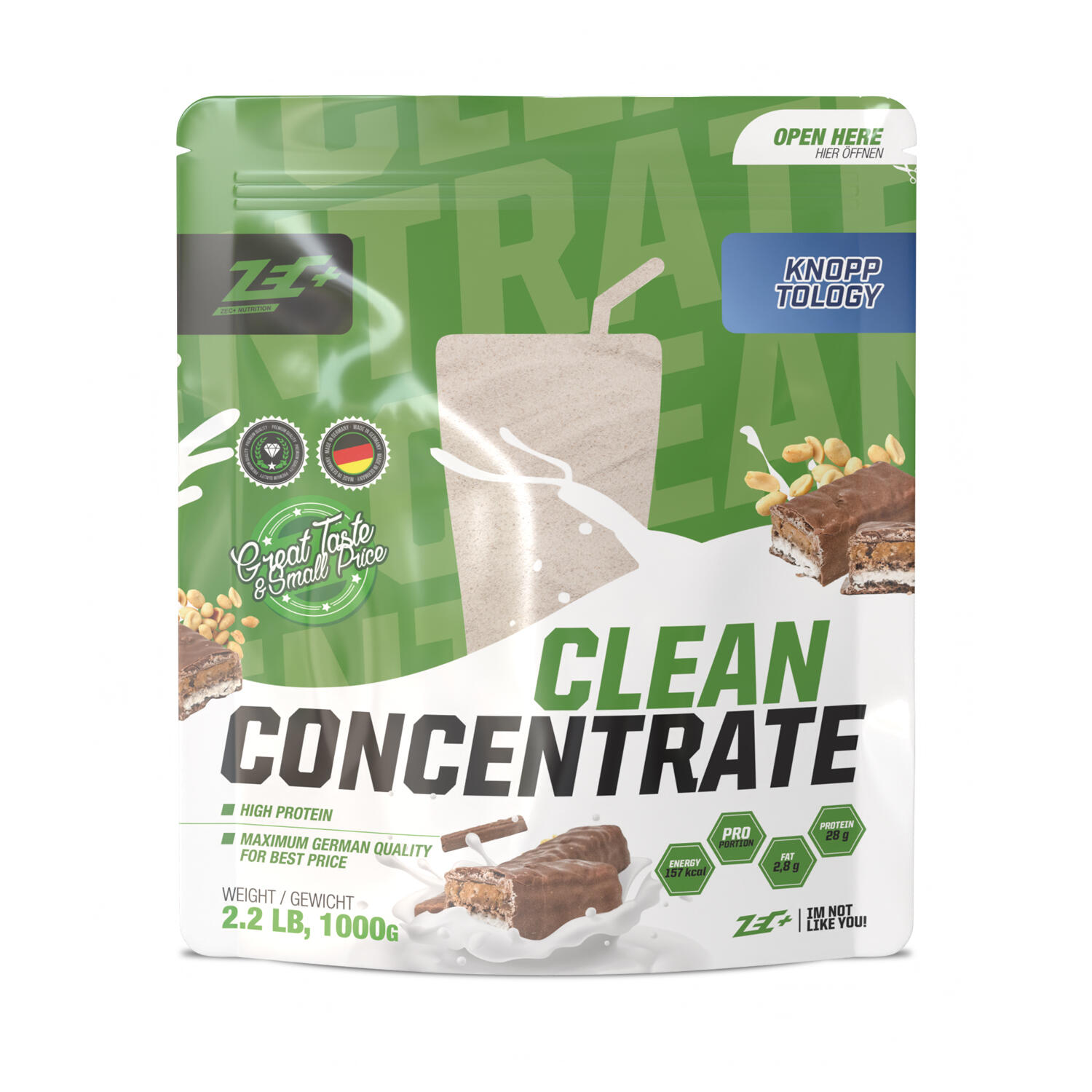 ZEC+ NUTRITION Zec+ Clean Concentrate (1000g) Knopptology - Eiwitten - Wei-eiwit concentraat