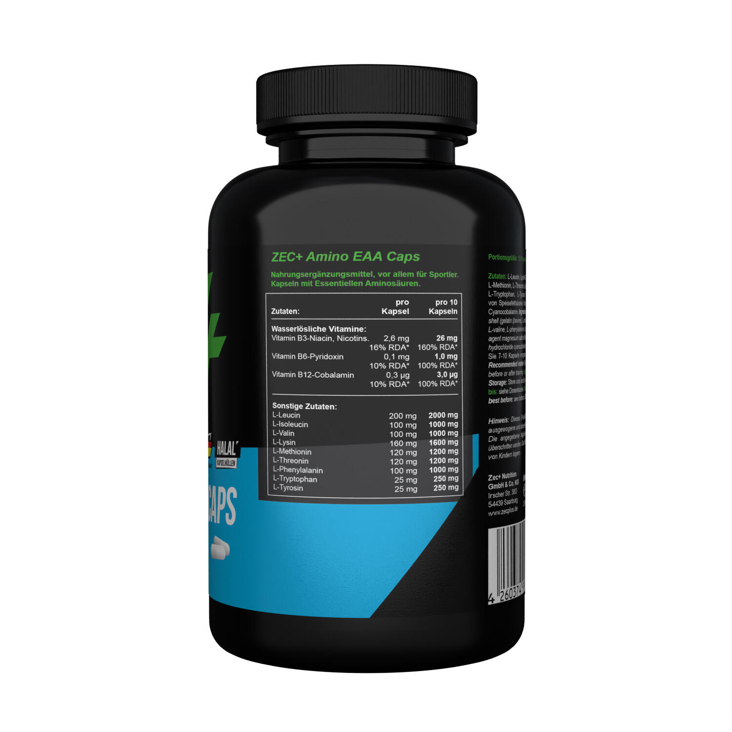 Zec+ Amino EAA (250 Caps) Unflavored - Acides aminés - EAA 2/4