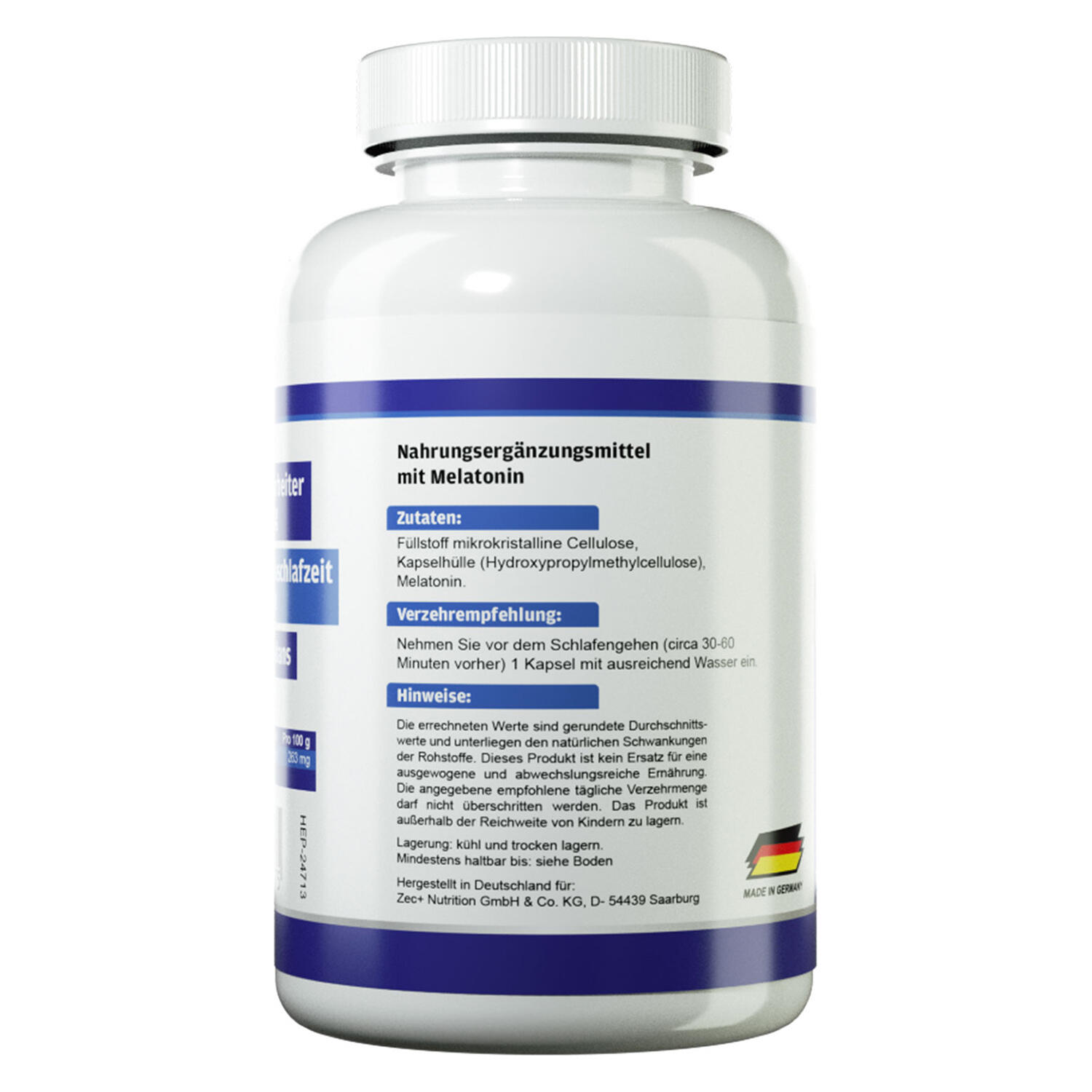 Zec+ Health+ Melatonin (240 Caps) Unflavored - Intra- et post-entraînement 3/3