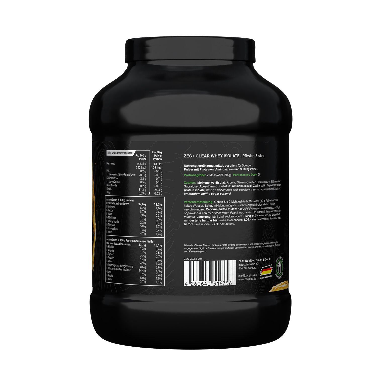 Zec+ Clear Whey Isolate (900g) Ice Tea Peach - Protéines - Protéines claires 2/3
