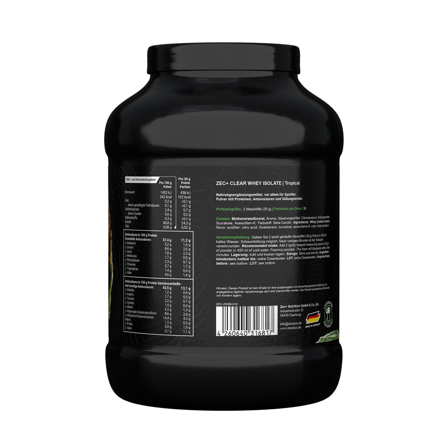 Zec+ Clear Whey Isolate (900g) Tropical - Protéines - Protéines claires 2/3