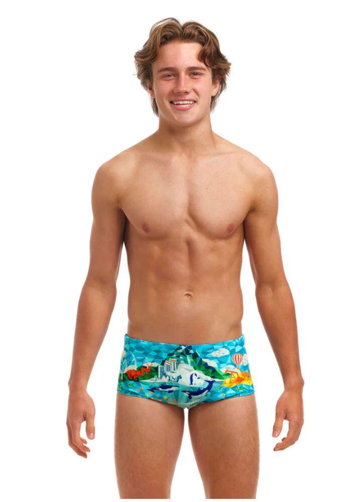 Kąpielówki chłopięce spodenki bokserki szybkoschnące na basen Funky Trunks 1/6