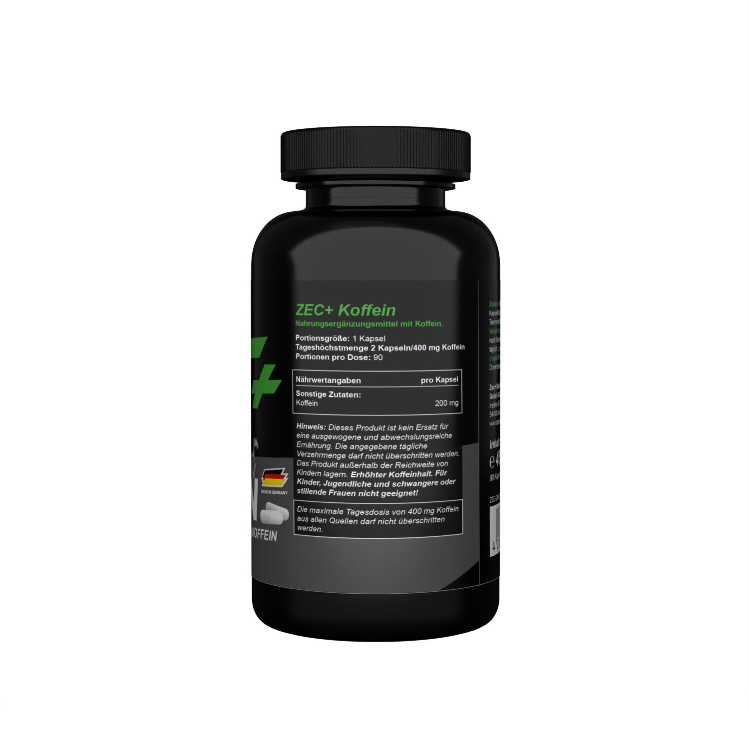 Zec+ Caffeine (90 Caps) Unflavored - Dieta e gestione del peso 2/3