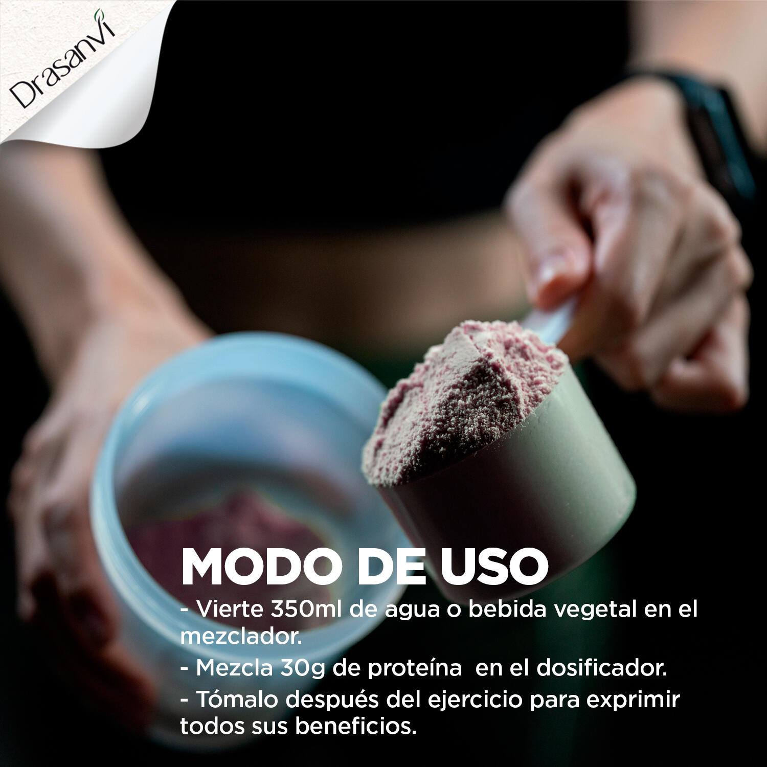 Proteína Vegana Sport Live - 72% Proteína - Sabor Frambuesa - 600gr - DRASANVI 7/7