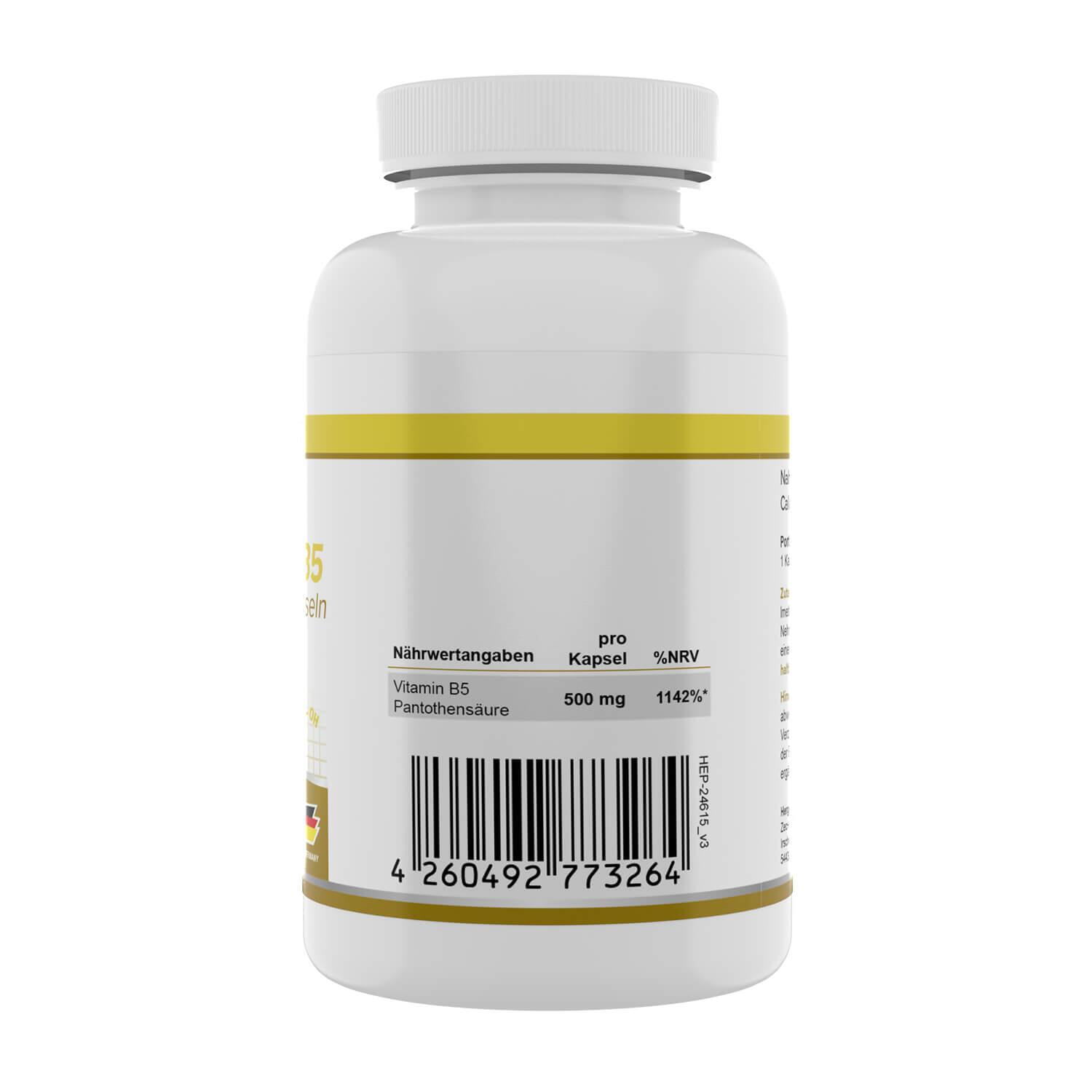 Zec+ Health+ Vitamin B5 (120) Unflavored - Vitamines, minéraux et santé 2/3