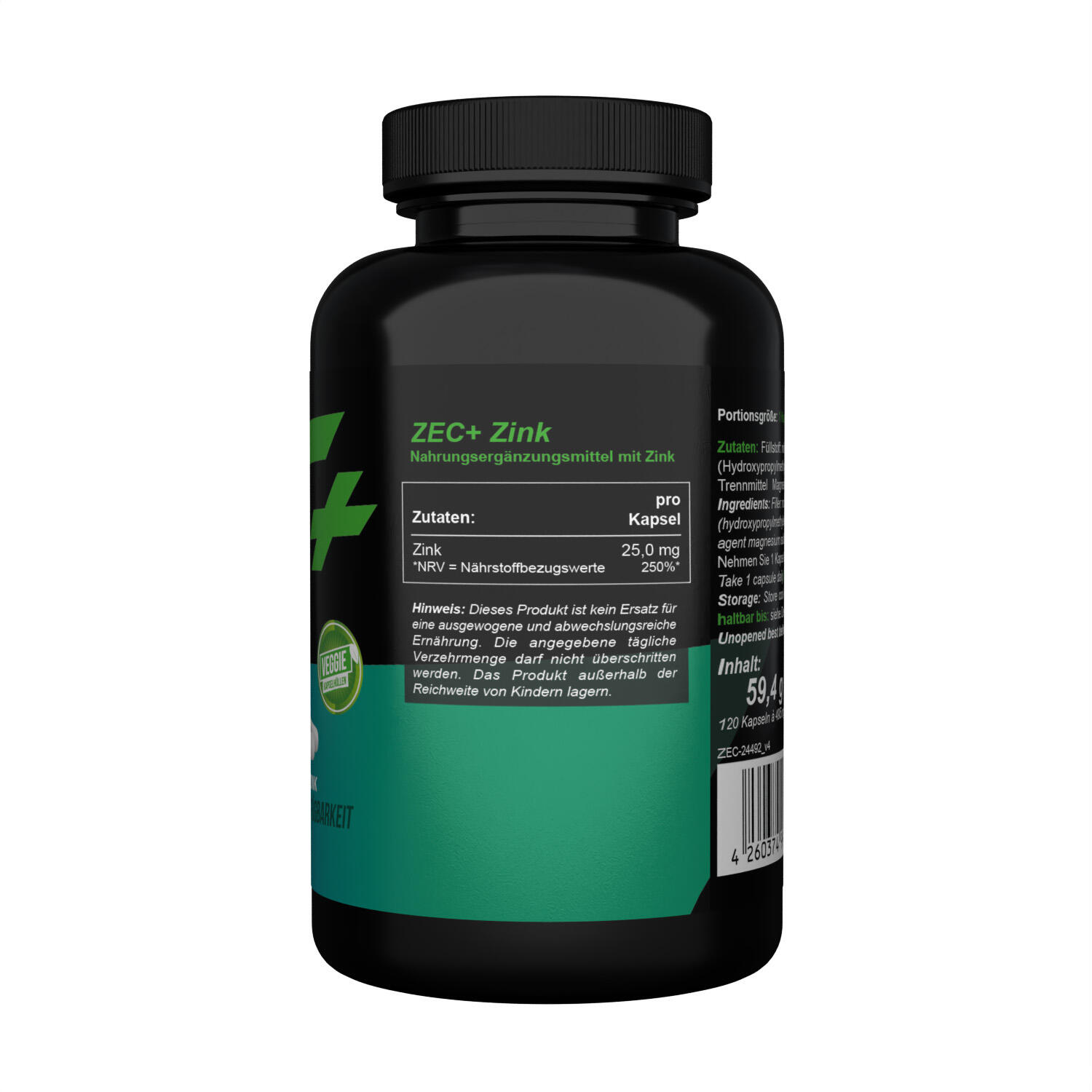 Zec+ Zinc (120) Unflavoured - Vitamines, minéraux et santé 2/3