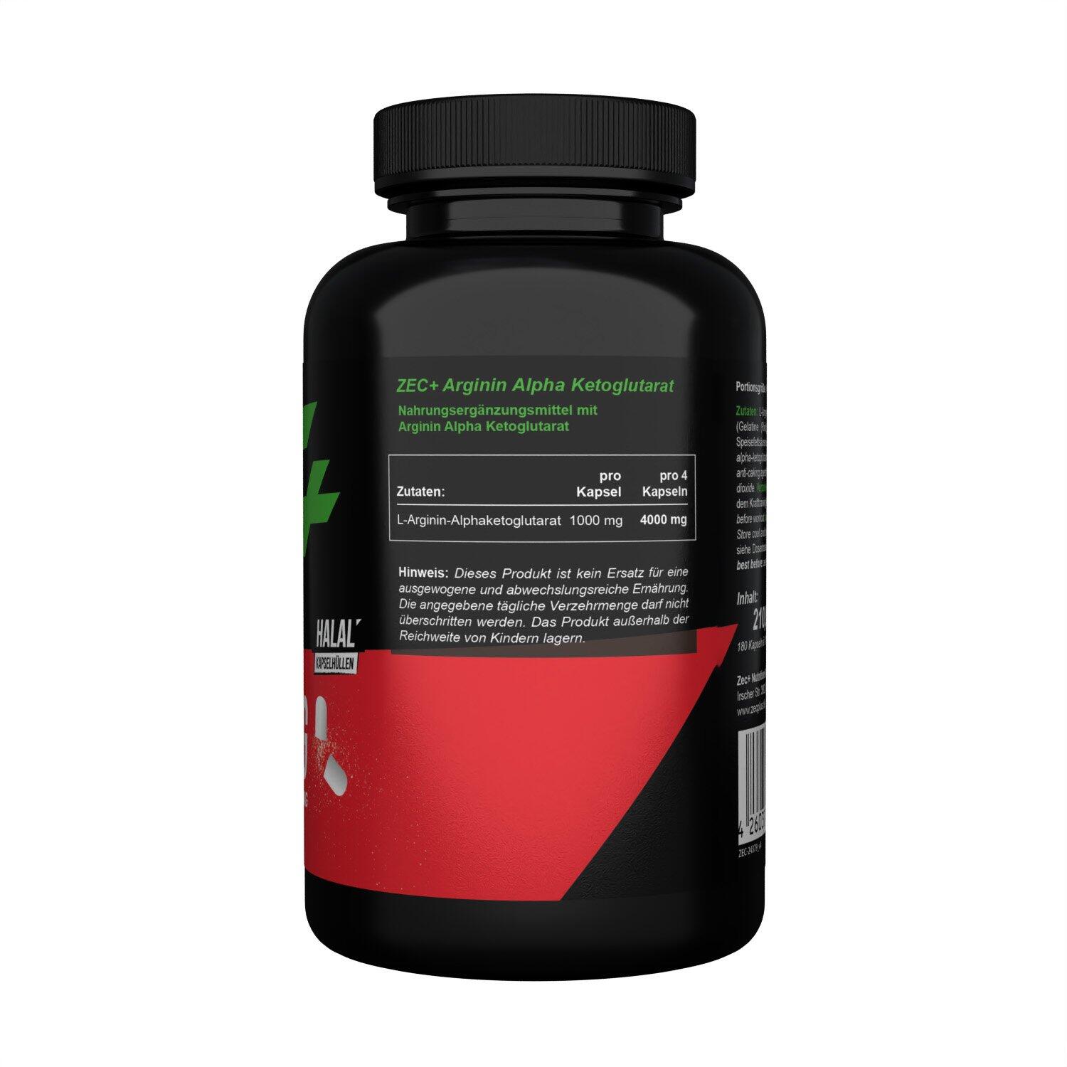 Zec+ Arginine AKG (180 Caps) Unflavored - Aminozuren - Arginine 2/3