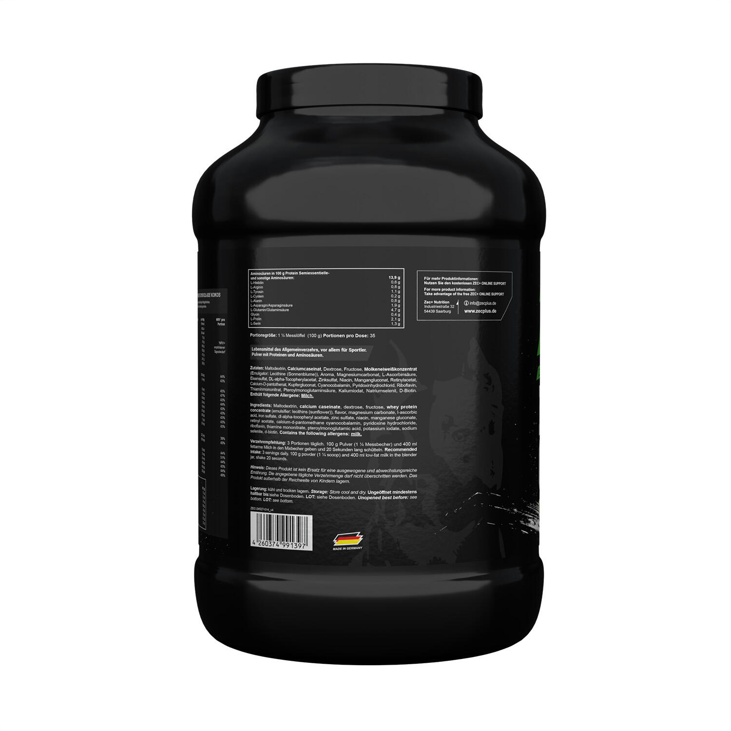 Zec+ Bullgainer (3500g) White Chocolate Coconut - Prise de poids - Sans Créatine 2/3