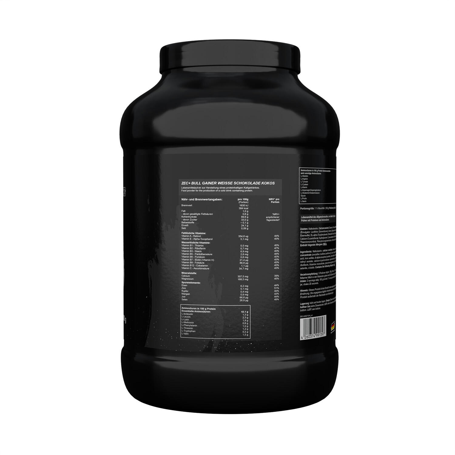 Zec+ Bullgainer (3500g) White Chocolate Coconut - Prise de poids - Sans Créatine 3/3