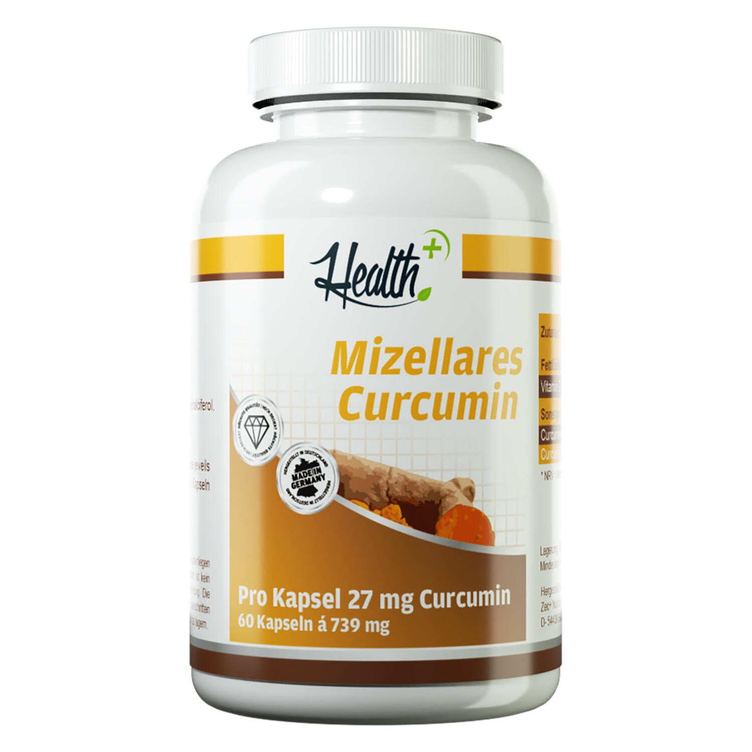 Zec+ Health+ Curcumin (60) Unflavoured - Vitamine, minerali e salute - Erbe 1/3