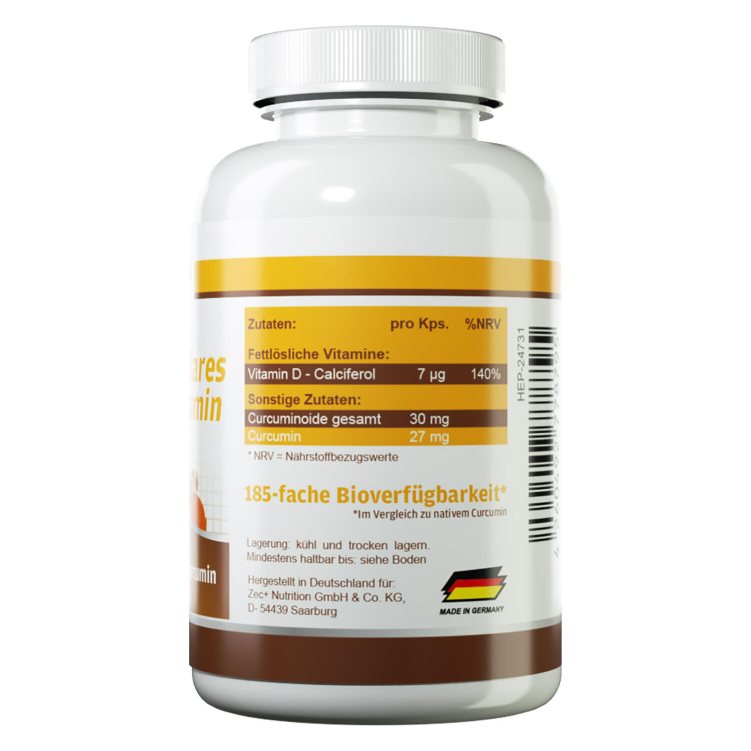 Zec+ Health+ Curcumin (60) Unflavoured - Vitamine, minerali e salute - Erbe 2/3