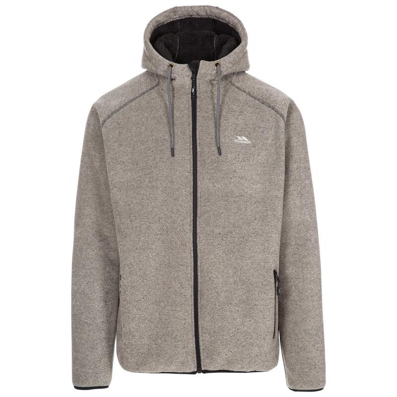 Fleecejacke Vetiver mit Kapuze Herren Latte meliert