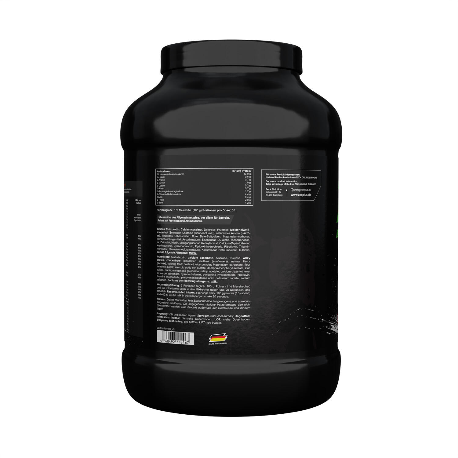 Zec+ Bullgainer (3500g) Strawberry - Aumento di peso - Senza creatina 2/4