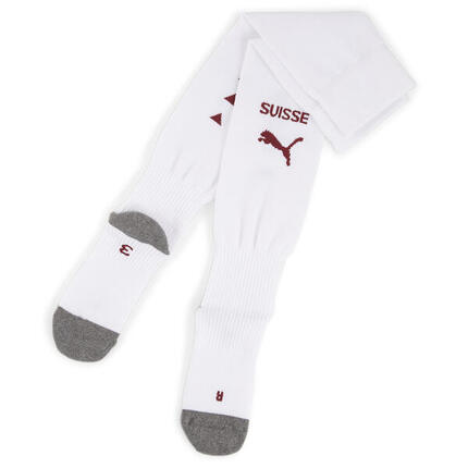 Chaussettes de football à logo de l’équipe de Suisse PUMA White Team Regal Red
