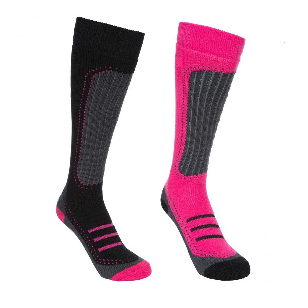 JANUS Women's ski socks (Dark pink/black)