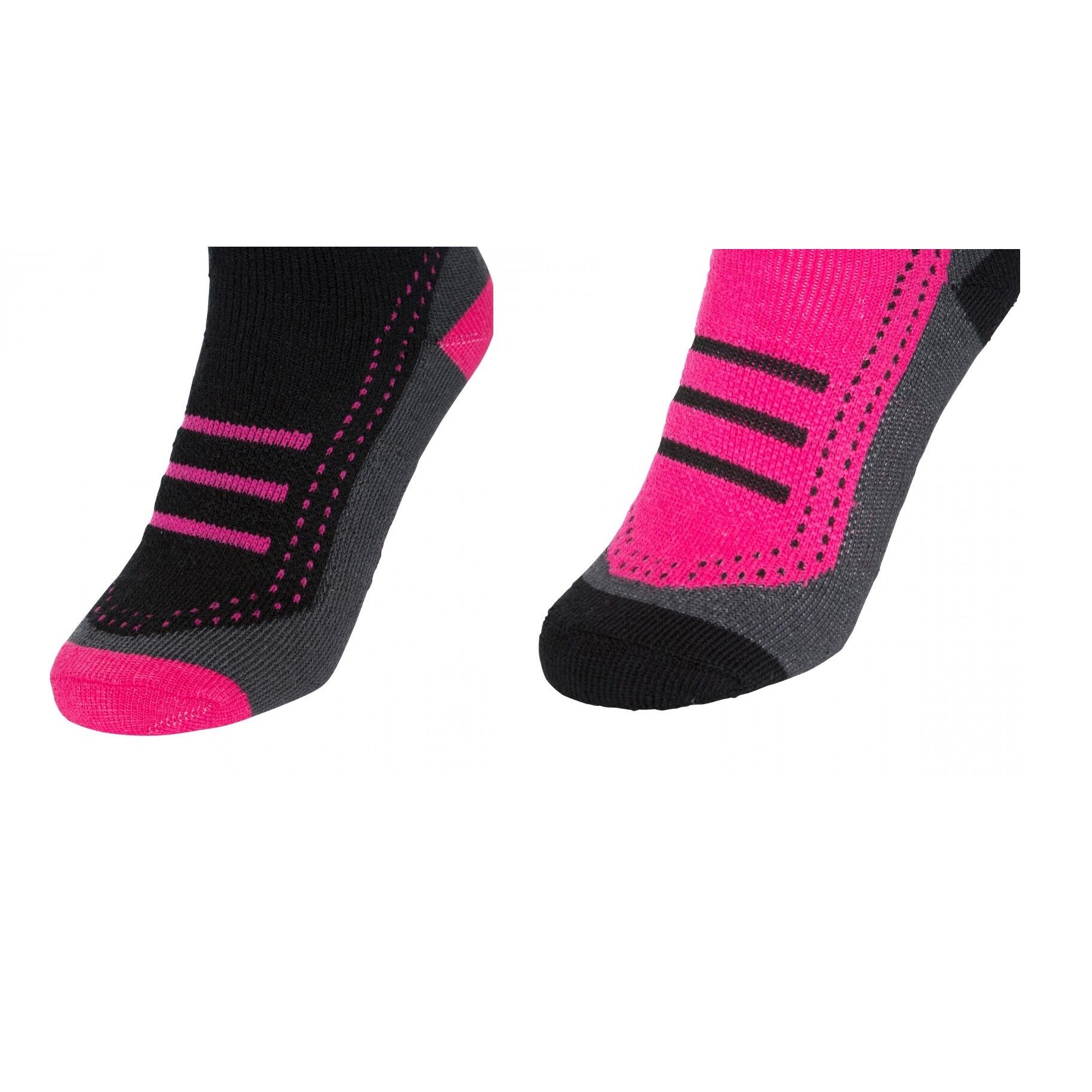 Womens/Ladies Janus II Ski Socks (Pack Of 2) (Cassis/black) 2/4