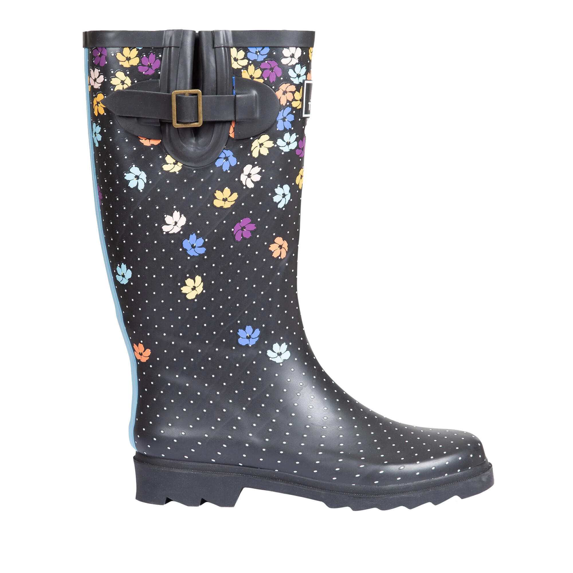 Gummistiefel "Samira", bedruckt Damen Schwarz 4/5