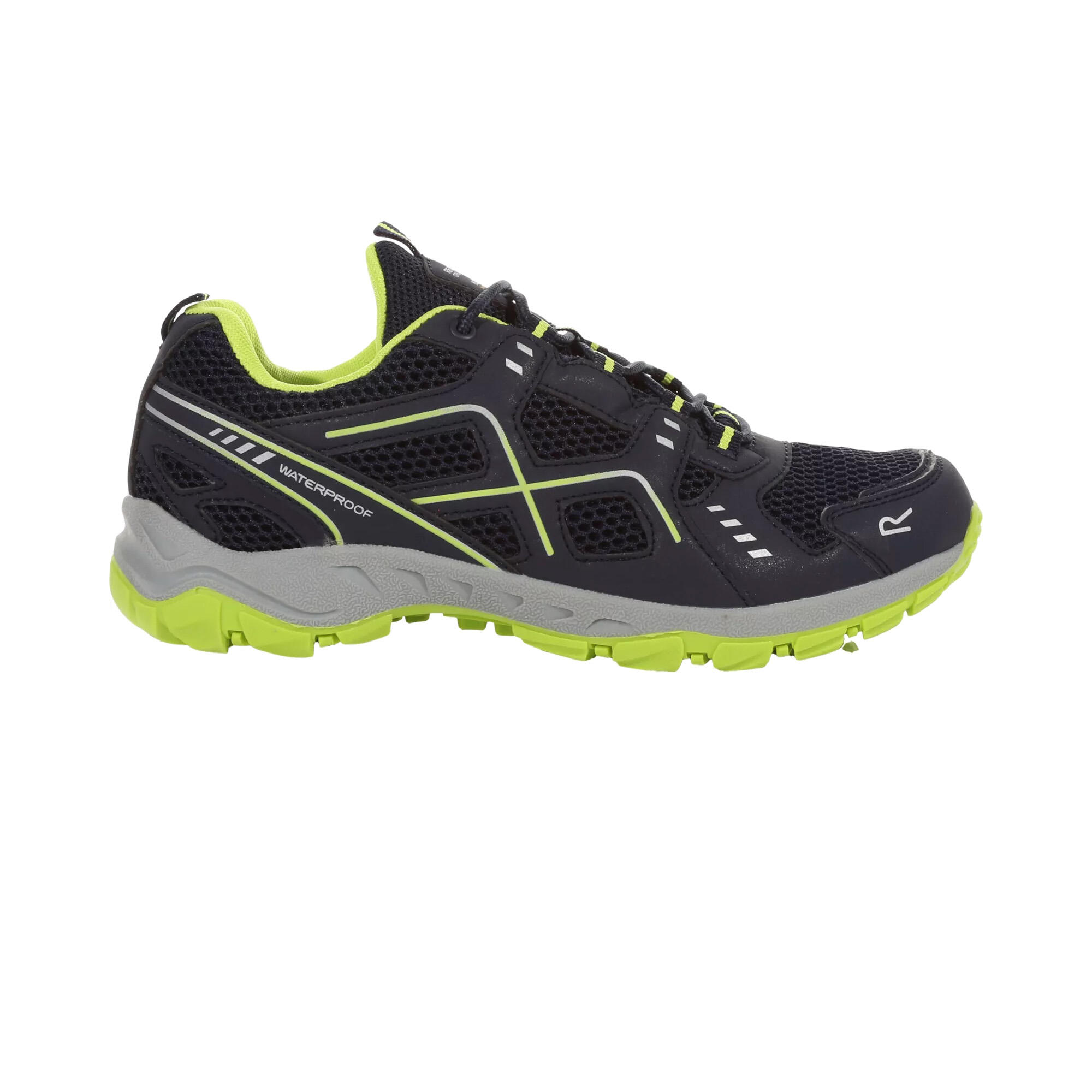 Mens Vendeavour Waterproof Walking Shoes (Navy/Lime Punch) 3/5