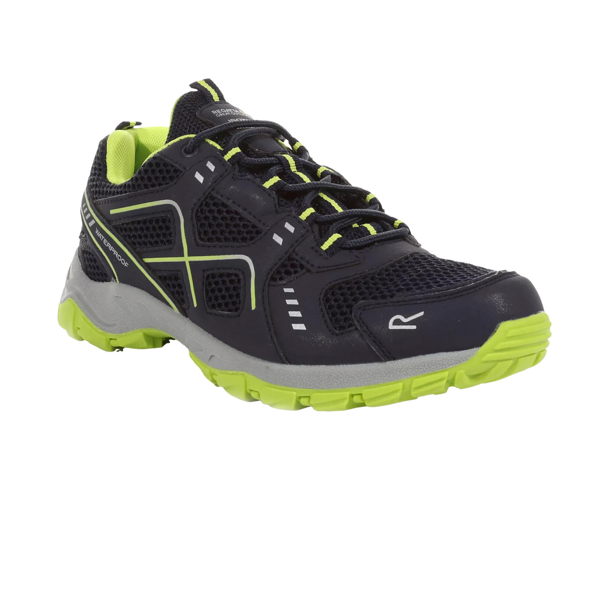REGATTA Mens Vendeavour Waterproof Walking Shoes (Navy/Lime Punch)