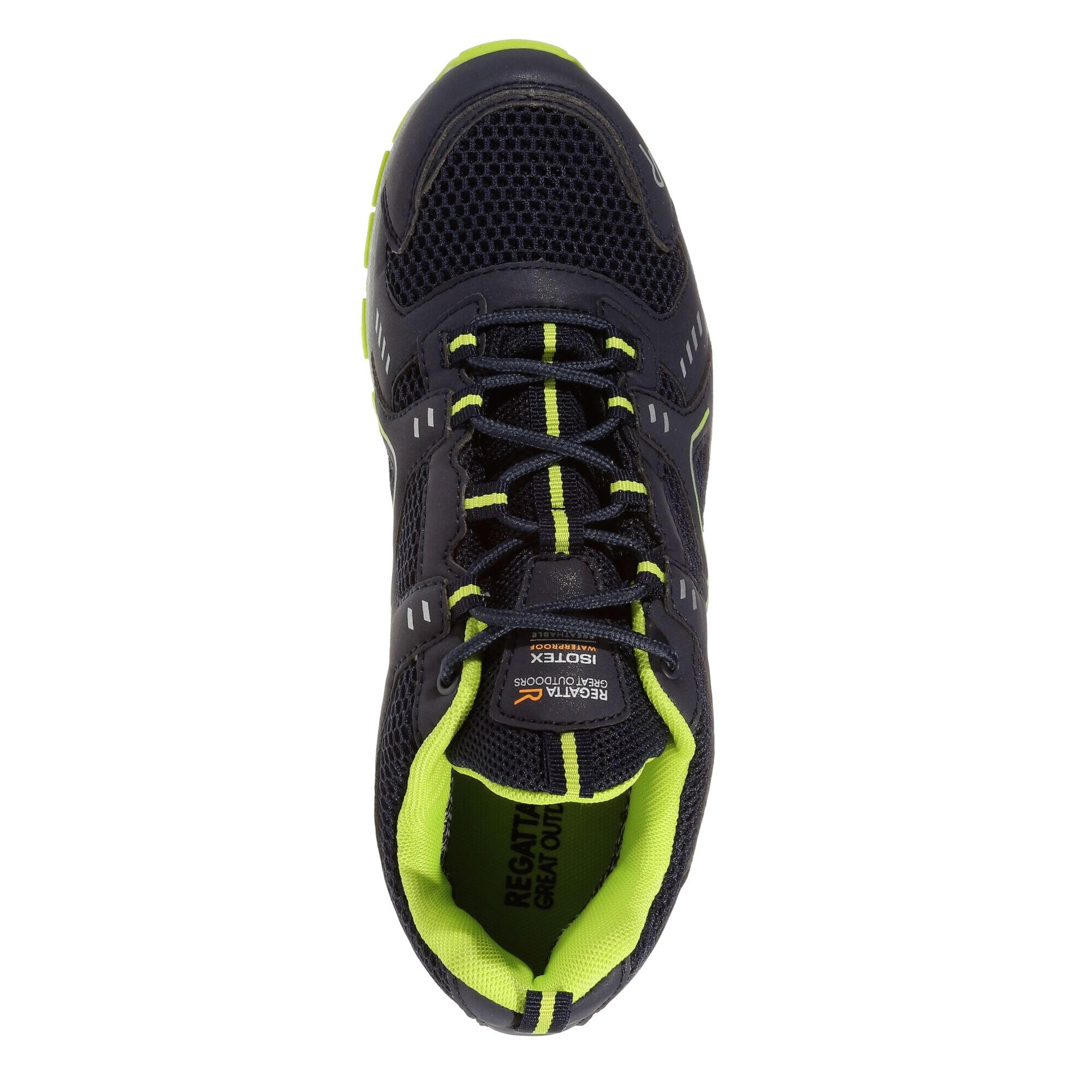 Mens Vendeavour Waterproof Walking Shoes (Navy/Lime Punch) 4/5