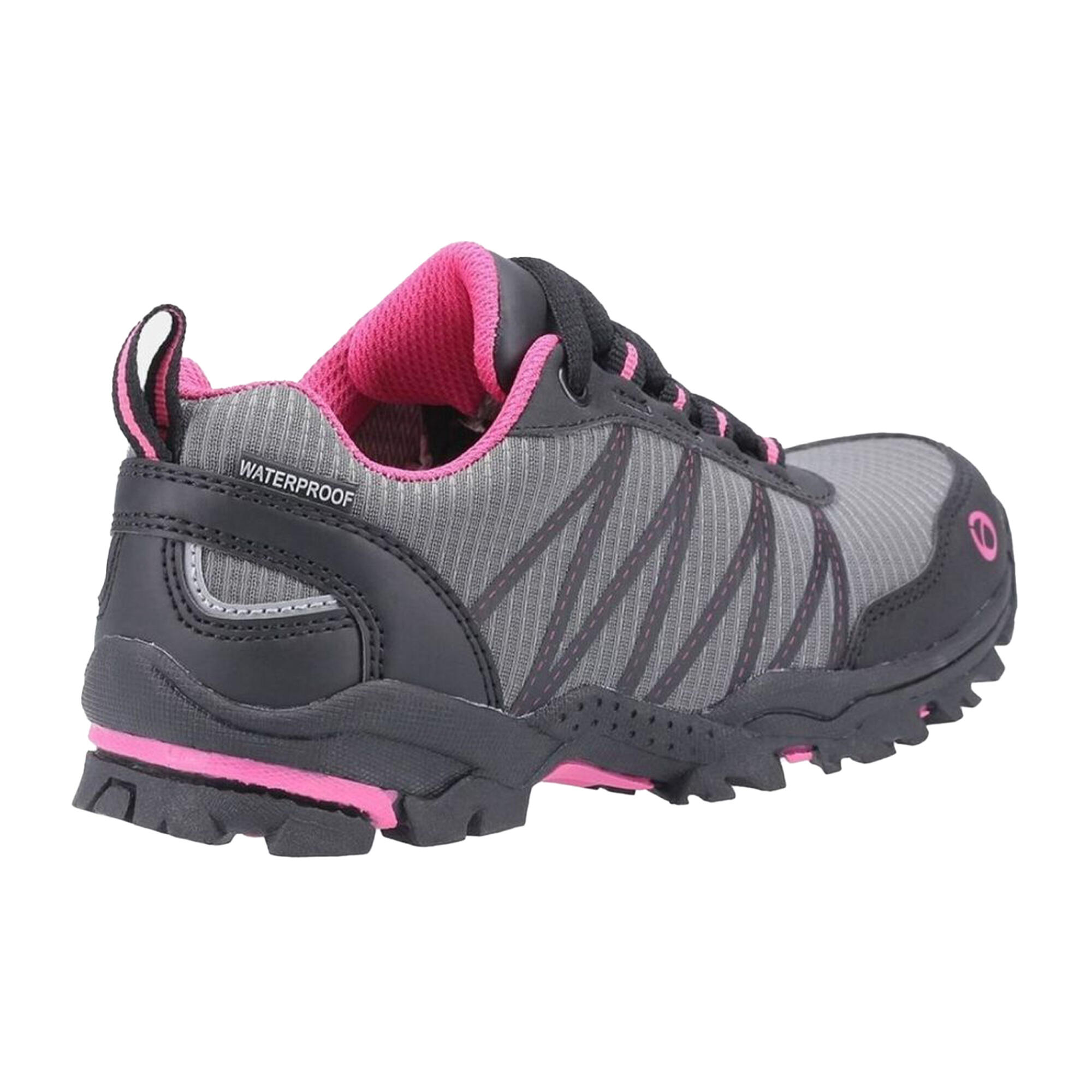 Childrens/Kids Little Dean Lace Up Hiking Waterproof Trainer (Pink/Grey) 2/5