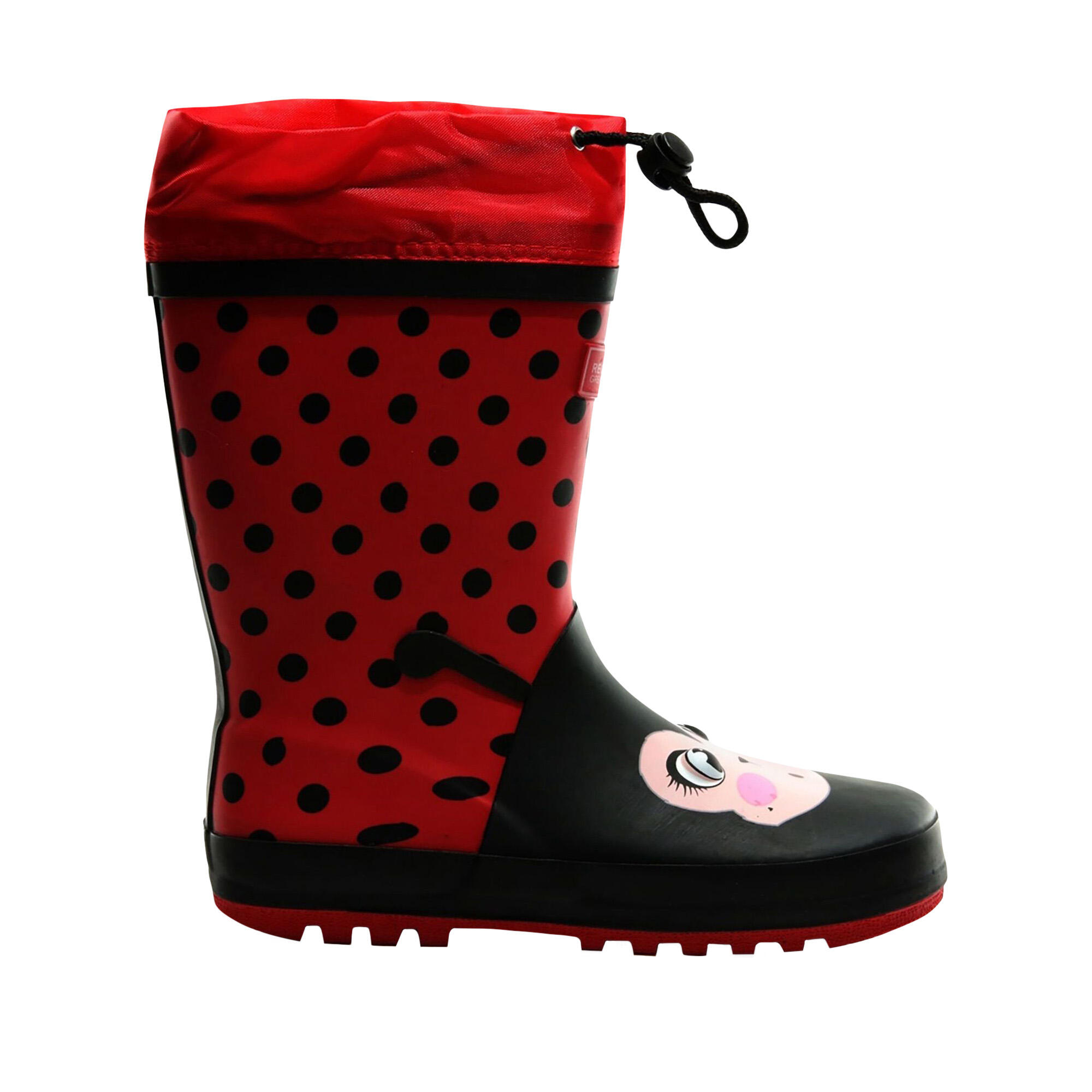 Mudplay Dinosaurier Gummistiefel Kinder Rot/Schwarz 3/5