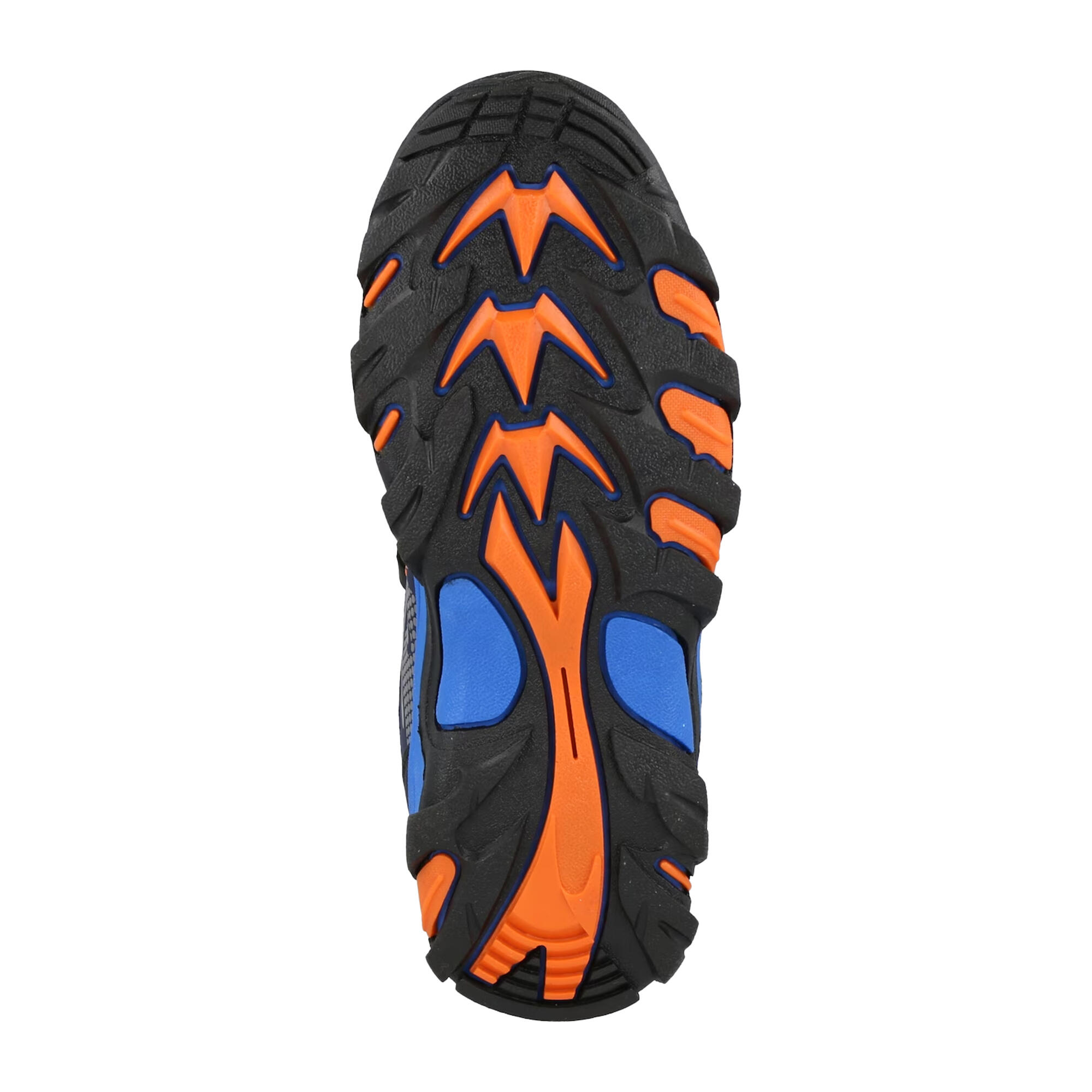 Boys Blackout Mid Cut Walking Boots (Navy/Orange/Lake Blue) 3/4