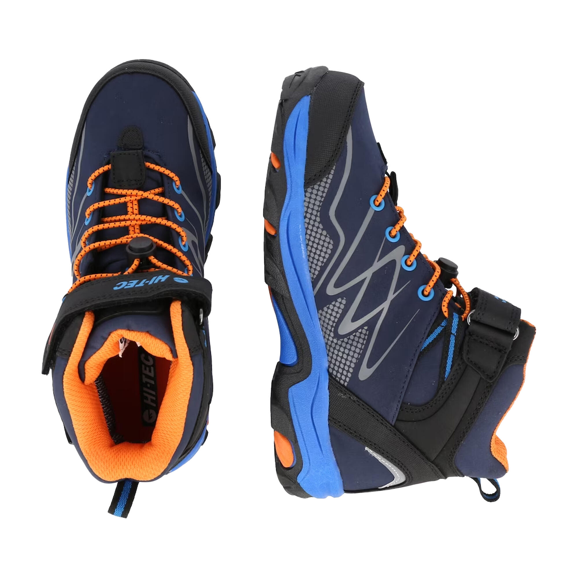 Boys Blackout Mid Cut Walking Boots (Navy/Orange/Lake Blue) 2/4
