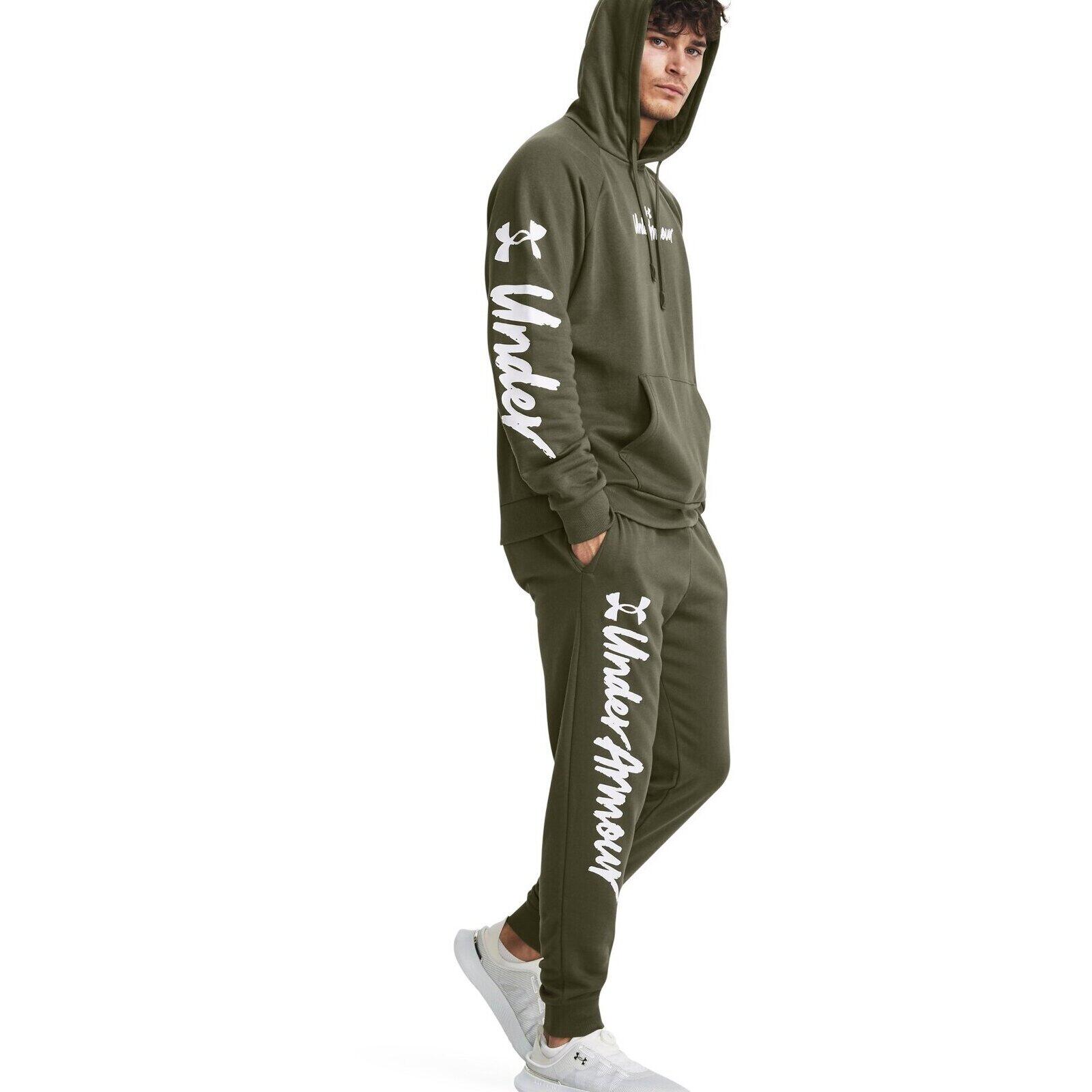 Capot Under Armour Rival Fleece Graphic, Vert, Hommes 5/5