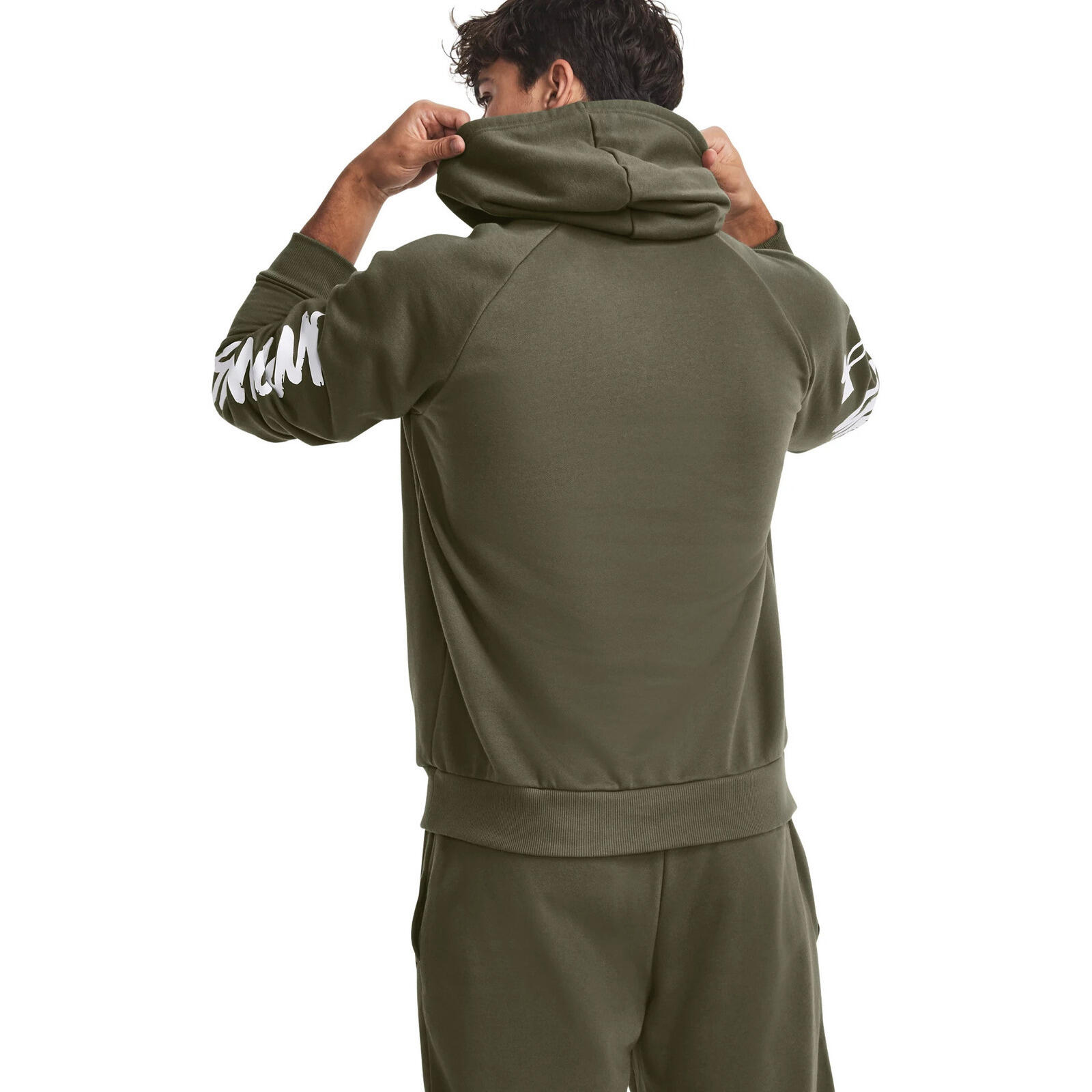 Capot Under Armour Rival Fleece Graphic, Vert, Hommes 4/5