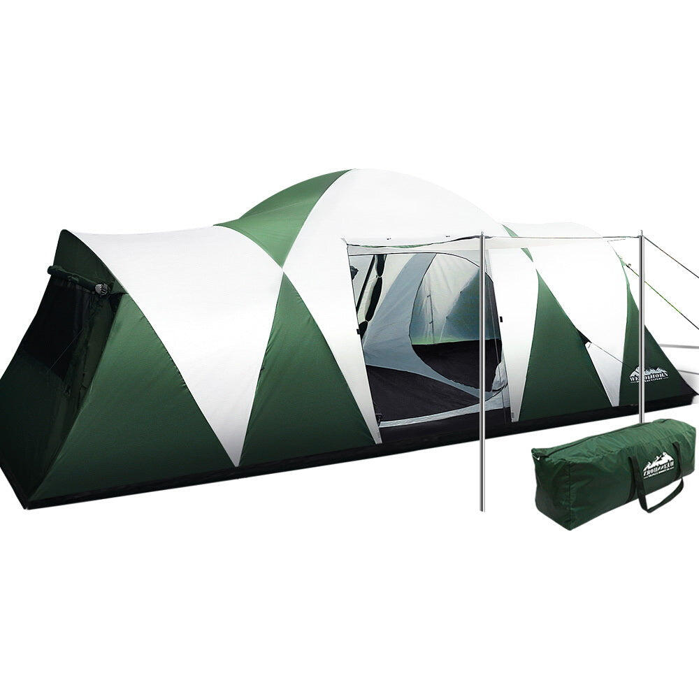 Family Camping Tent 12 Person Hiking Beach Tents (3 Rooms)