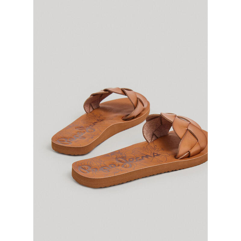 Slapi femei Pepe Jeans Bali Braided, Maro